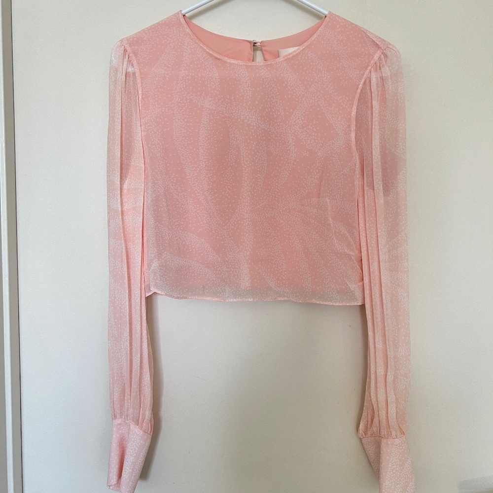 DVF (TVF) Periwinkle cropped chiffon top